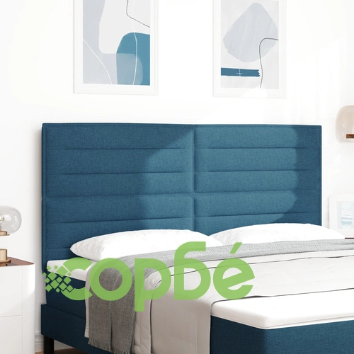 LED Табла за Легло с Линеен Дизайн - Синя, 90 см, Памучна ➤ топ цена ➤ sorbe.bg