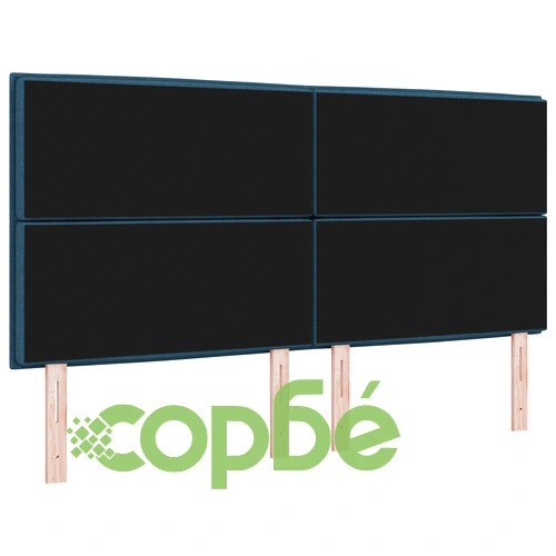LED Табла за Легло с Линеен Дизайн - Синя, 90 см, Памучна ➤ топ цена ➤ sorbe.bg