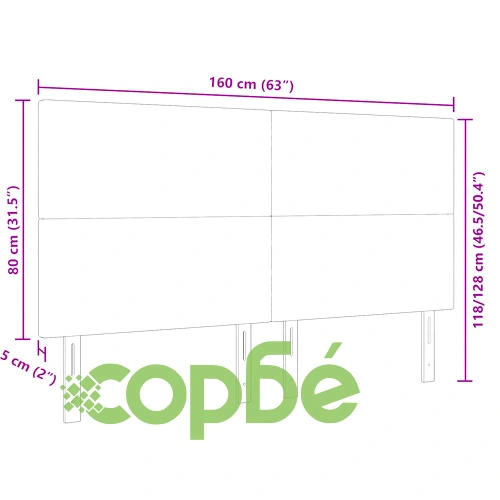 LED табло с осветление за легло, зелено-сиво, 80 см, кордурой ➤ топ цена ➤ sorbe.bg