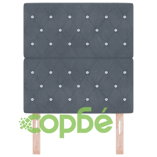 Табла за легло с LED осветление, кадифе, тъмносиво, 80 см ➤ топ цена ➤ sorbe.bg