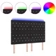 LED табла за глава с LED осветление черна кадифе 160x88 см