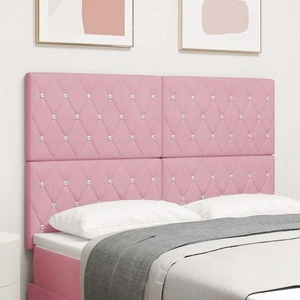 LED табла за глава с LED осветление розово кадифе 160x88 см