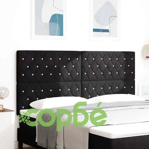 LED табла за глава с LED лентисти светлини от кадифе черно 180 см ➤ топ цена ➤ sorbe.bg