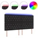 LED табла за глава с LED лентисти светлини от кадифе черно 180 см