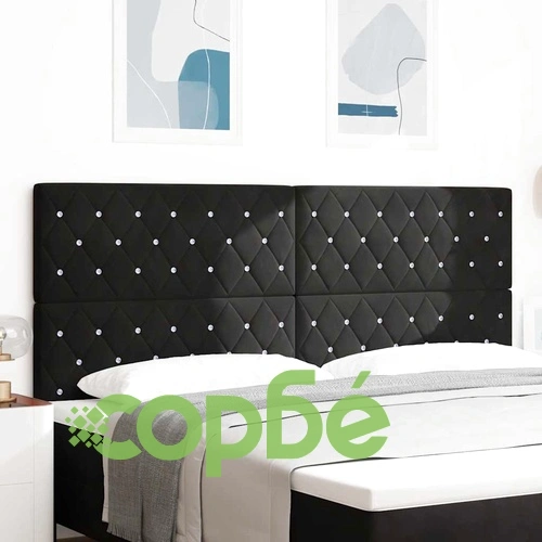 LED табла за легло с LED осветление черен кадифе 200x88 см регулируема височина ➤ топ цена ➤ sorbe.bg