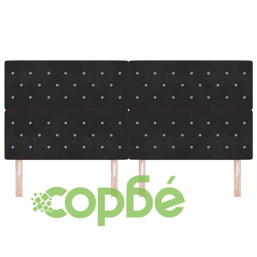 LED табла за легло с LED осветление черен кадифе 200x88 см регулируема височина ➤ топ цена ➤ sorbe.bg