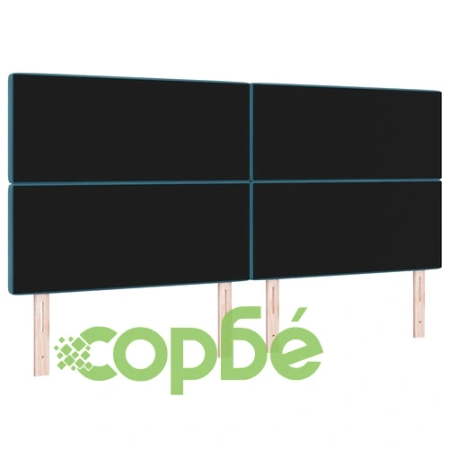 LED табла за глава с кристални копчета тъмносиньо кадифе 200x88 см ➤ топ цена ➤ sorbe.bg