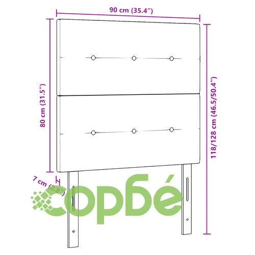 LED табло за легло от кадифе в розов цвят, 90 см, с осветление ➤ топ цена ➤ sorbe.bg