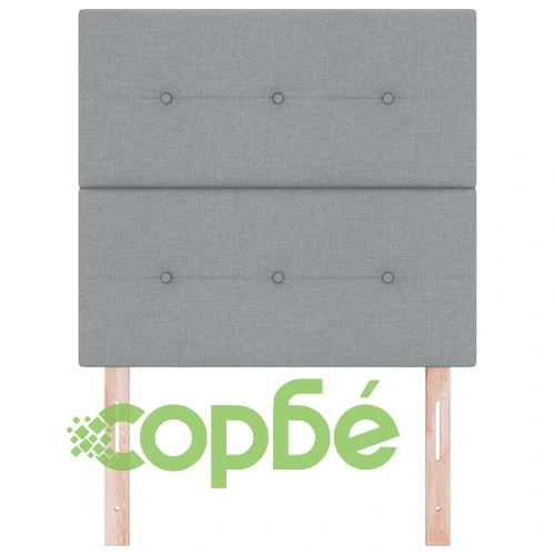 LED табла за легло с осветление, светлосиво, 100 см, текстил ➤ топ цена ➤ sorbe.bg