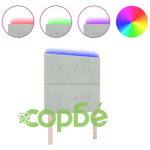 LED Табло с Осветление от Кадифе 100 см - Светлосиво, Дървена Рамка ➤ топ цена ➤ sorbe.bg