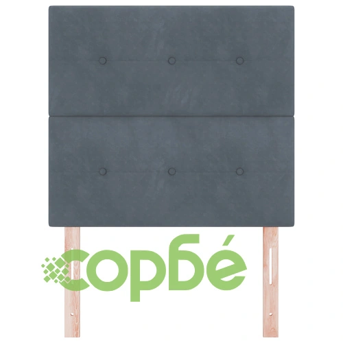 LED табла за легло от кадифе в тъмно сив цвят, 100 см ➤ топ цена ➤ sorbe.bg