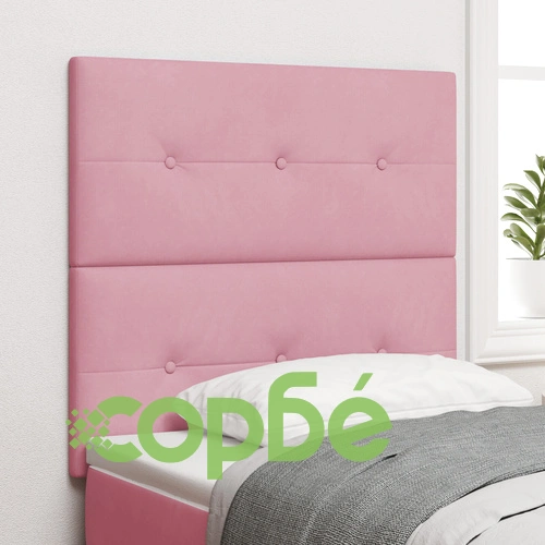 LED табла за легло с кадифена тапицерия, розови, 100 см ➤ топ цена ➤ sorbe.bg