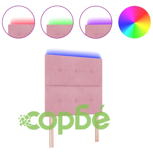 LED табла за легло с кадифена тапицерия, розови, 100 см ➤ топ цена ➤ sorbe.bg