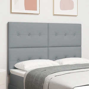 LED Табла за легло с осветление 72 см - Светлосиво, Текстил