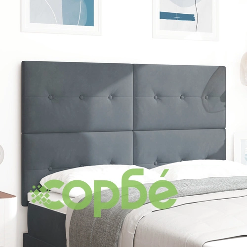 LED табло за легло с осветление 72 см от кадифе, тъмносиво ➤ топ цена ➤ sorbe.bg
