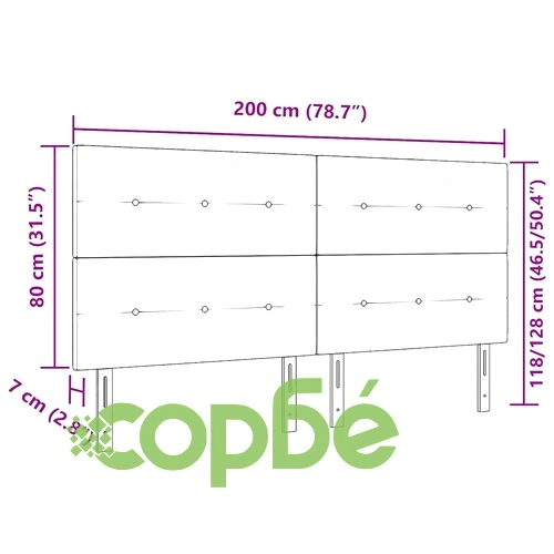 LED табла за легло с регулируема височина тъмносив 200 cm текстил ➤ топ цена ➤ sorbe.bg