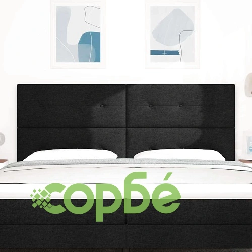 LED табла за глава с LED ленти черна 200 cm текстил ➤ топ цена ➤ sorbe.bg