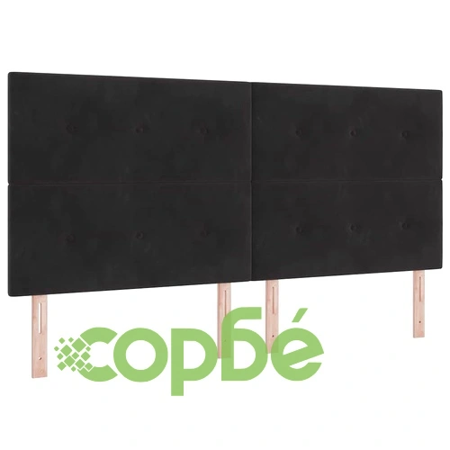 Облегалка за легло с LED осветление 100 см черен кадифе ➤ топ цена ➤ sorbe.bg