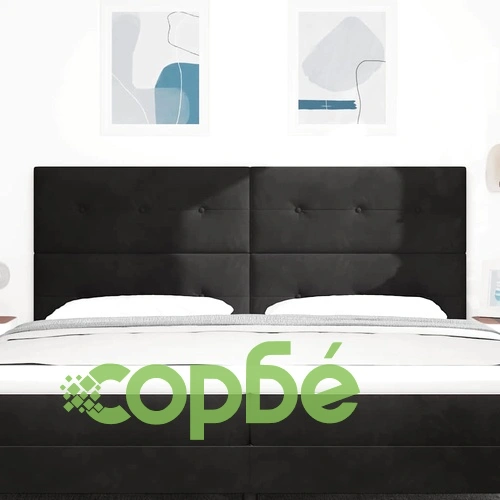 Облегалка за легло с LED осветление 100 см черен кадифе ➤ топ цена ➤ sorbe.bg