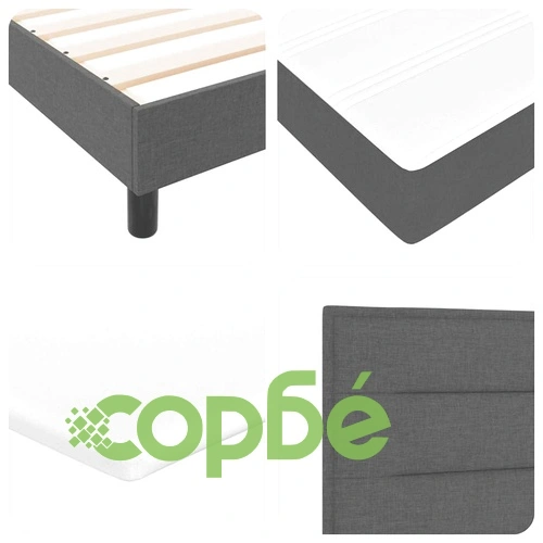 Континентално легло с матрак тъмносиво 90x190 см от текстил ➤ топ цена ➤ sorbe.bg