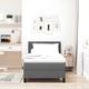 Континентално легло с матрак тъмносиво 90x200 см текстил