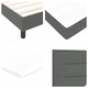 Легло с пружинен блок и матрак 120x190 см от тъмносив плат