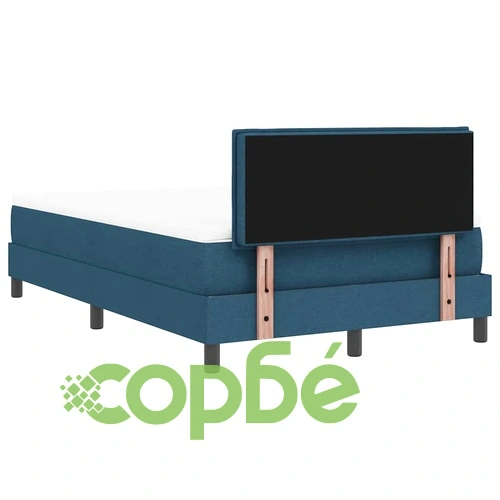 Континентално легло с матрак синьо 120x190 см текстил ➤ топ цена ➤ sorbe.bg