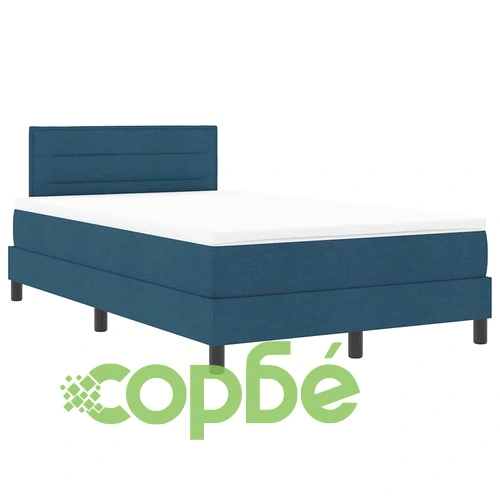 Континентално легло с матрак синьо 120x190 см текстил ➤ топ цена ➤ sorbe.bg