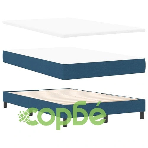 Континентално легло с матрак синьо 120x190 см текстил ➤ топ цена ➤ sorbe.bg