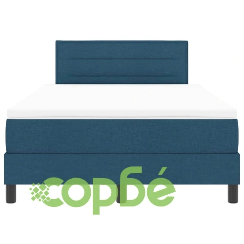 Континентално легло с матрак синьо 120x190 см текстил ➤ топ цена ➤ sorbe.bg