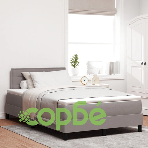 Легло с пружини и матрак 120x200 см, сива тъкан ➤ топ цена ➤ sorbe.bg