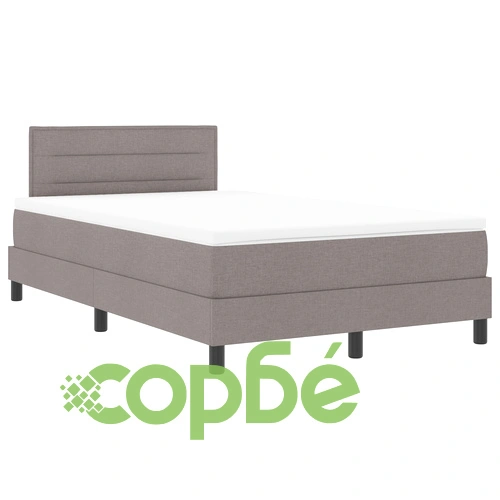 Легло с пружини и матрак 120x200 см, сива тъкан ➤ топ цена ➤ sorbe.bg