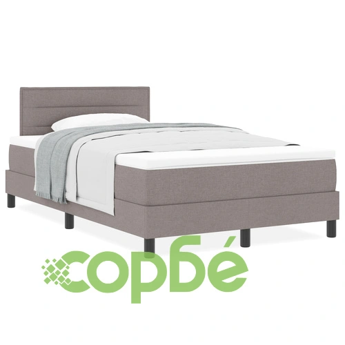 Легло с пружини и матрак 120x200 см, сива тъкан ➤ топ цена ➤ sorbe.bg