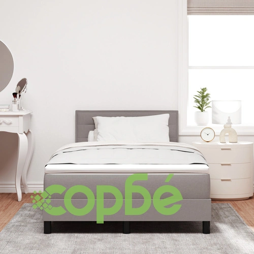 Легло с пружини и матрак 120x200 см, сива тъкан ➤ топ цена ➤ sorbe.bg