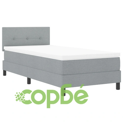 Легло с пружини и матрак 90x190 см, светлосиво, текстилна тапицерия ➤ топ цена ➤ sorbe.bg