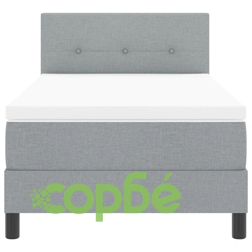 Легло с пружини и матрак 90x190 см, светлосиво, текстилна тапицерия ➤ топ цена ➤ sorbe.bg