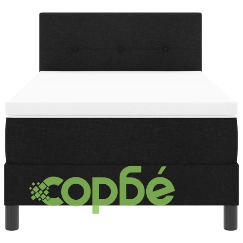 Кутия с пружина и матрак 90x190 см Черен Текстил ➤ топ цена ➤ sorbe.bg