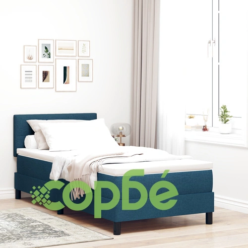 Кутия Легло с Матрак от Текстил в Синьо 90x200 см ➤ топ цена ➤ sorbe.bg
