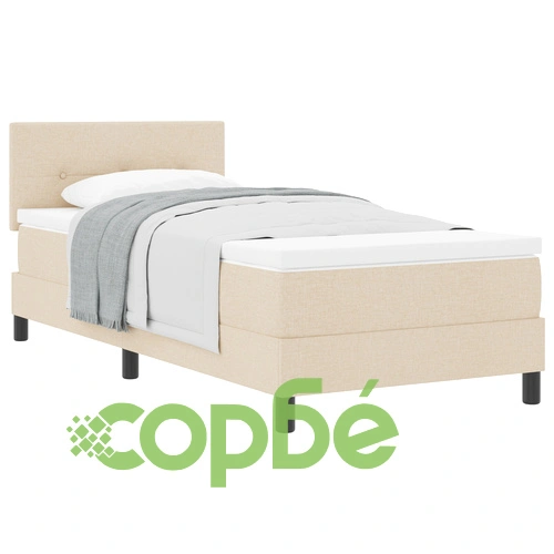 Легло с матрак от текстил в цвят крем 100x200 см ➤ топ цена ➤ sorbe.bg
