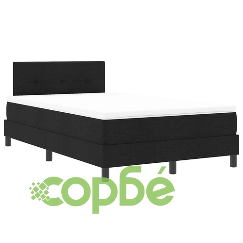 Легло с пружина и матрак 120x190 см - черен тъкан плат ➤ топ цена ➤ sorbe.bg