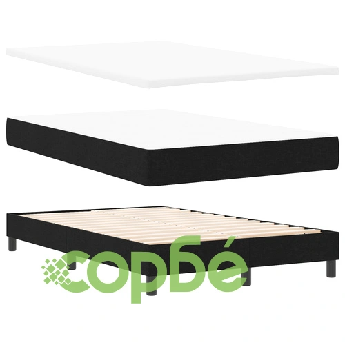 Легло с пружина и матрак 120x190 см - черен тъкан плат ➤ топ цена ➤ sorbe.bg