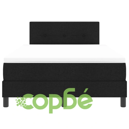 Легло с пружина и матрак 120x190 см - черен тъкан плат ➤ топ цена ➤ sorbe.bg