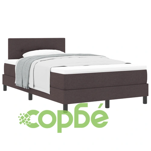 Кутия за пружини с матрак от тъкан материал, тъмно кафяв, 120x190 см ➤ топ цена ➤ sorbe.bg