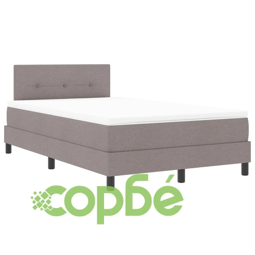 Легло с подматрачна рамка и матрак 120x190 см, текстил в цвят таупе ➤ топ цена ➤ sorbe.bg