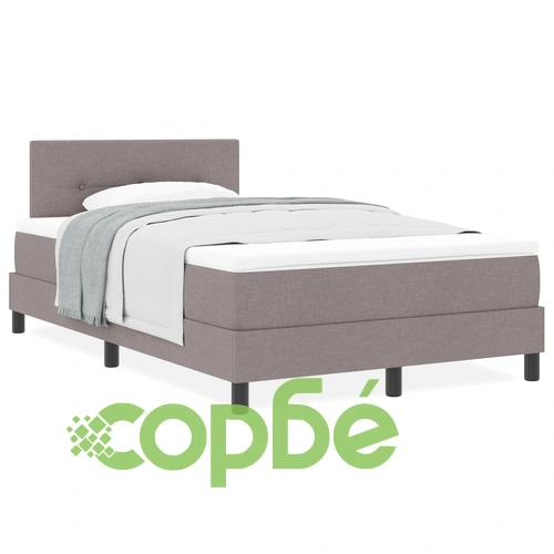 Легло с матрак Taupe 120x200 см от текстил с дървена рамка ➤ топ цена ➤ sorbe.bg