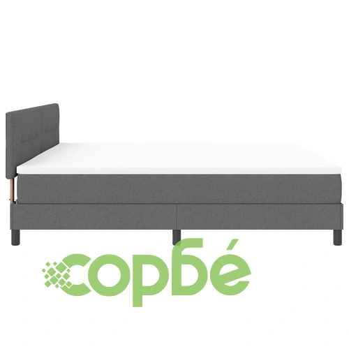 Легло с пружинна основа и матрак, тъмно сиво, 200x200 см, текстилна тапицерия ➤ топ цена ➤ sorbe.bg