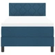 Box Spring легло с матрак от полиестерен плат в синьо 90x190 см