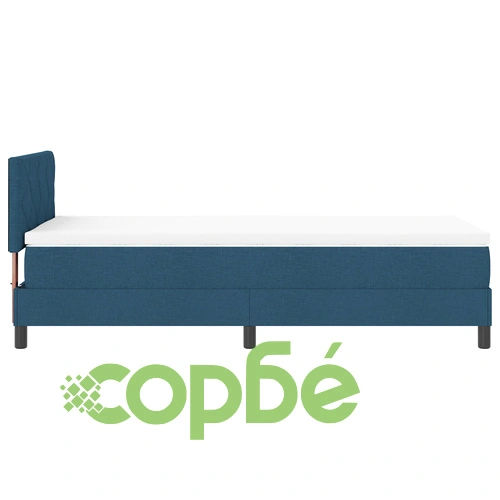 Box Spring легло с матрак от полиестерен плат в синьо 90x190 см ➤ топ цена ➤ sorbe.bg