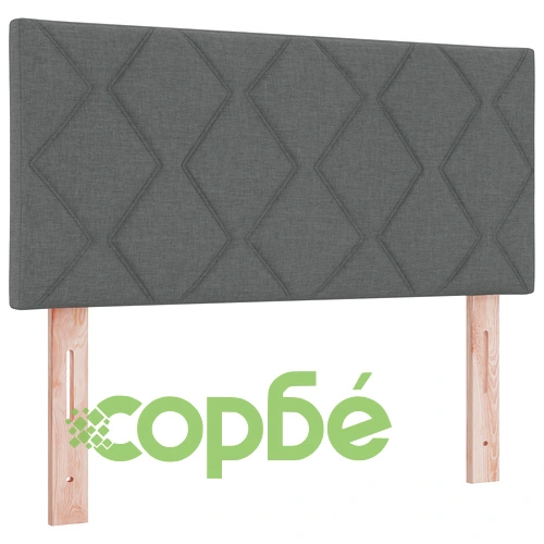 Легло с кутиен матрак 100x200 см - тъмно сиво, тъкан с включен топер ➤ топ цена ➤ sorbe.bg