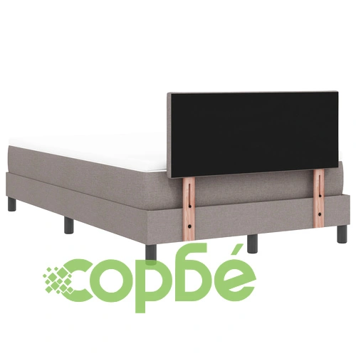 Кутия пружина с матрак 120x200 см - Светлосива тъкан с дървена рамка ➤ топ цена ➤ sorbe.bg